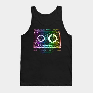 Rainbow Cassette Tape Diagram Tank Top